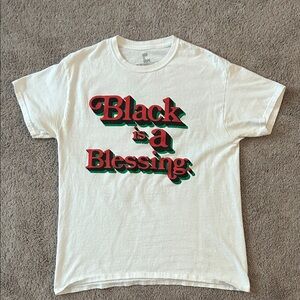 White “Black Is A Blessing” Graphic T-Shirt from God Is Dope